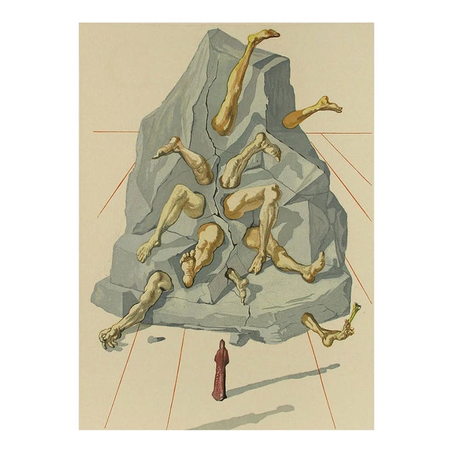 1960s Salvador Dali Woodcut Hell 19 the Simonists For Sale
