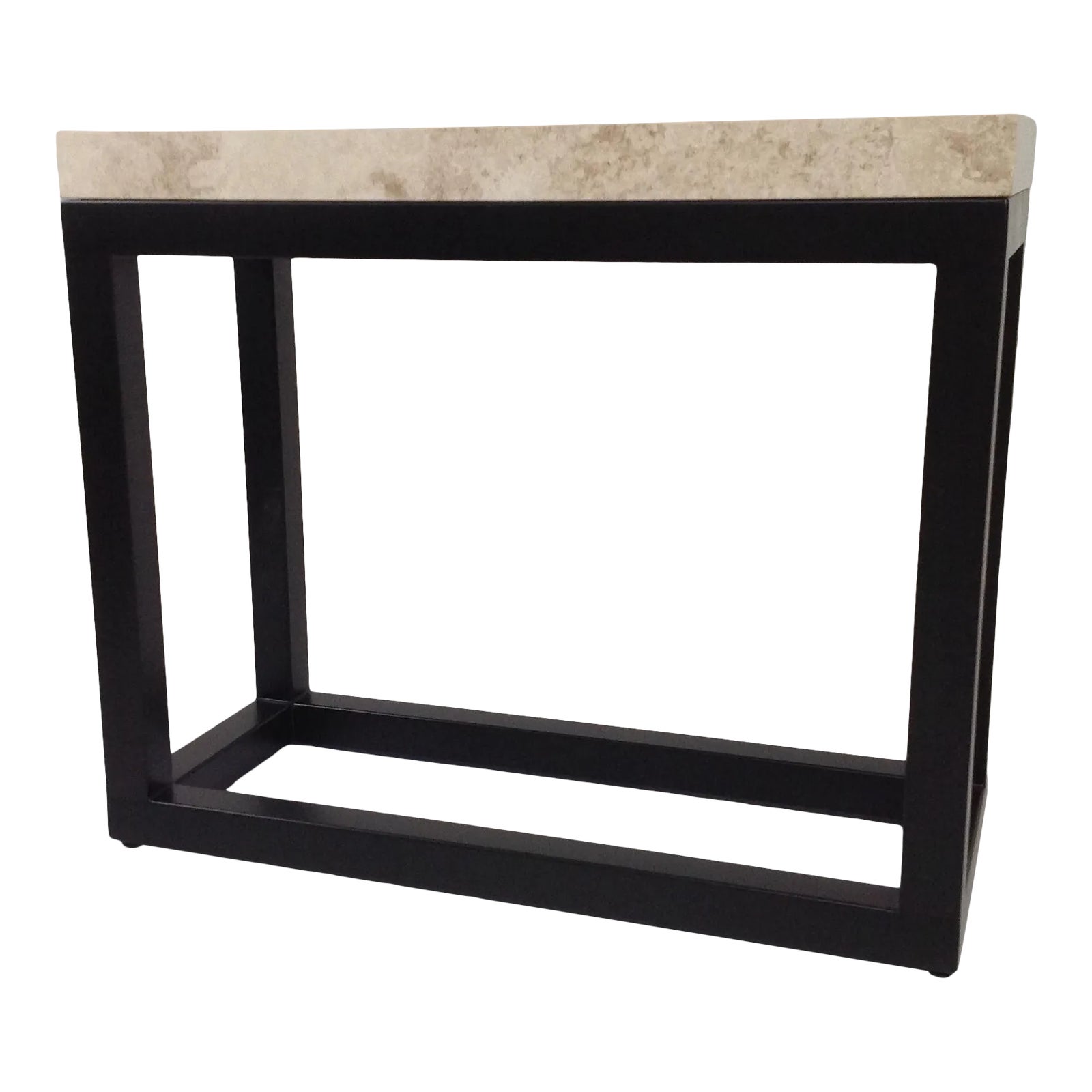 Modern Travertine Top Console Table Chairish