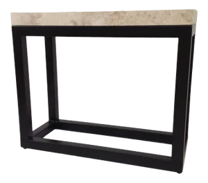 Modern Travertine Top Console Table