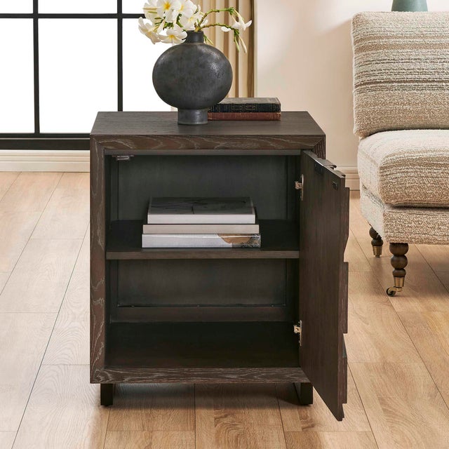 Wood Barrett Dark Charcoal Oak Cabinet For Sale - Image 7 of 12