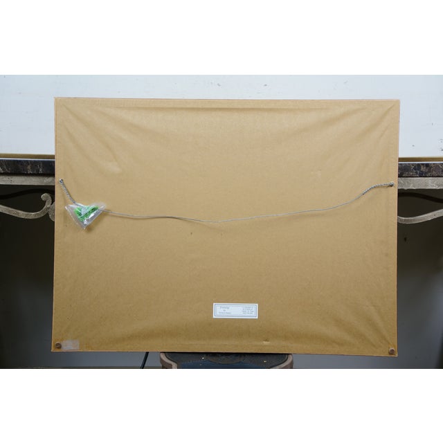 Paint Vintage Nancy Rhodes Pink Red Floral Watercolor Painting 29" For Sale - Image 7 of 11