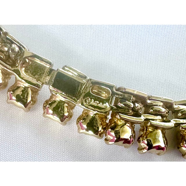 1990s Judith Leiber Collar Collier Necklace Choker Crystal Dimante Strass Vintage 24k Gold Plated For Sale - Image 9 of 10