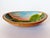 Charming concave primitive style wooden bowl with excellent original oil painting depicting a field with bluebonnets,...