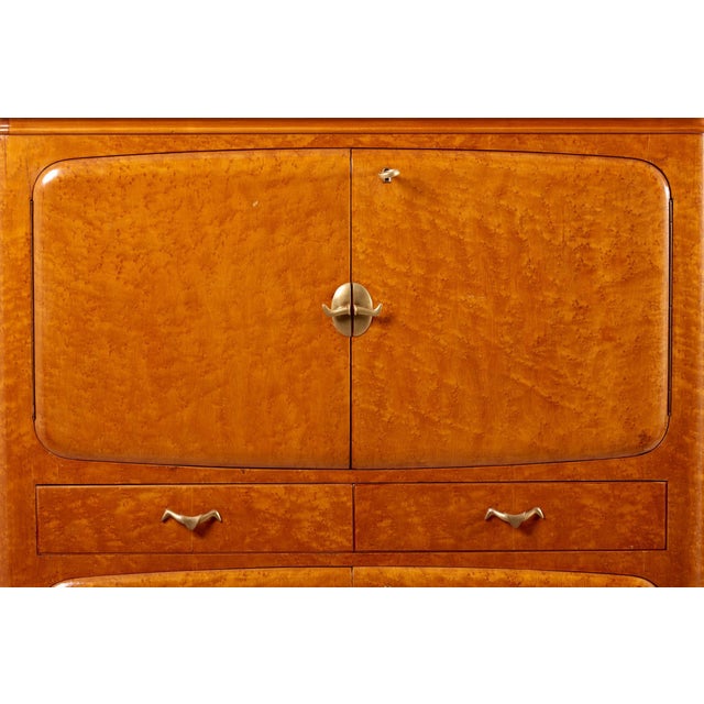 Italian Birdseye Maple Bar Cabinet, 1950s For Sale - Image 17 of 18