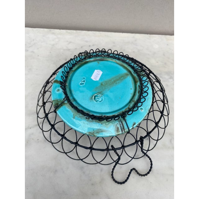 German Majolica Wire Basket Plate, Circa 1900 For Sale - Image 4 of 5