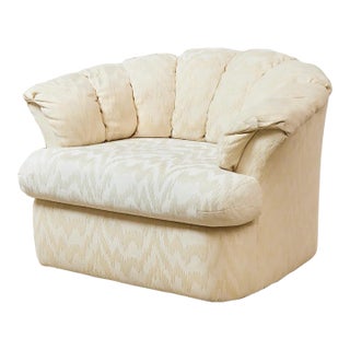 Mid 20th Century Palm Springs Style Rolled Arm Club Chair For Sale