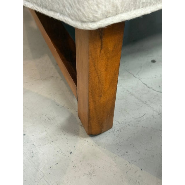 Dunbar Furniture Mid 20th Century Edward Wormley for Dunbar Wing Back Chair & Ottoman in Wool Mohair Blend For Sale - Image 4 of 12