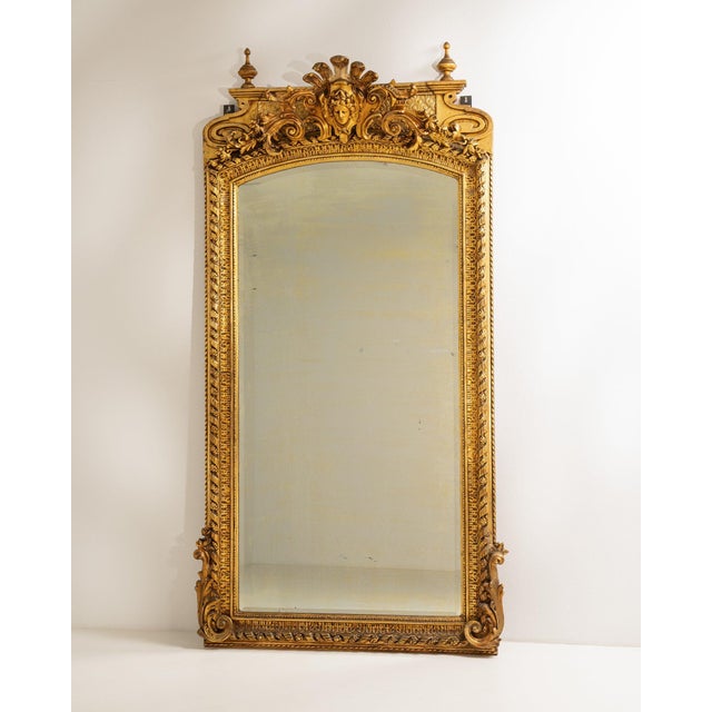 19th Century France Rococo Gold Wood Full-length & Floor Mirrors For Sale - Image 4 of 10