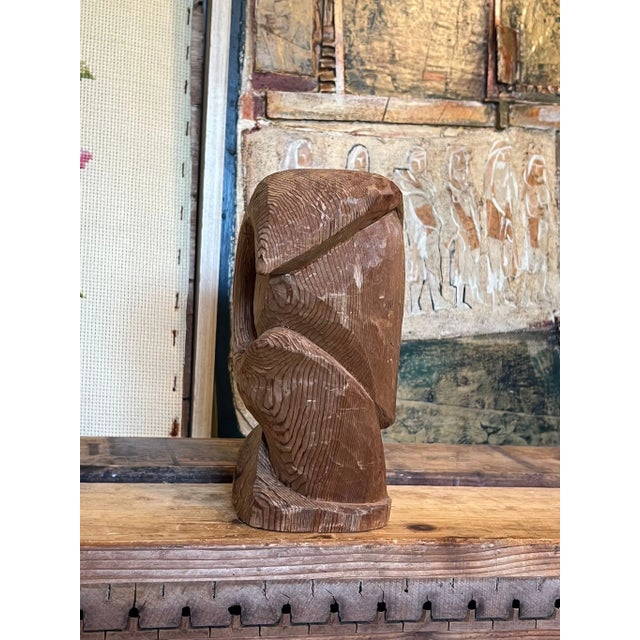 Mid-Century Modern Handmade Wood Carving Sculpture For Sale - Image 3 of 7