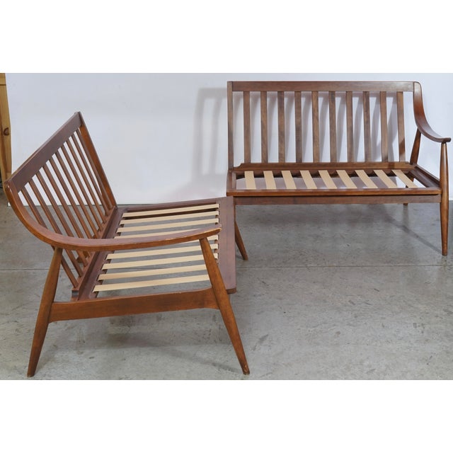 1960s Mid Century Modern Walnut Sectional Sofa by Tell City Chair Company For Sale - Image 12 of 13