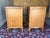 A distinctive matched pair of vintage French Louis XV-style oak bedside cabinets featuring beautifully figured wood,...