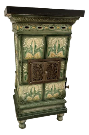 Antique Majolica Tile Parlor Stove