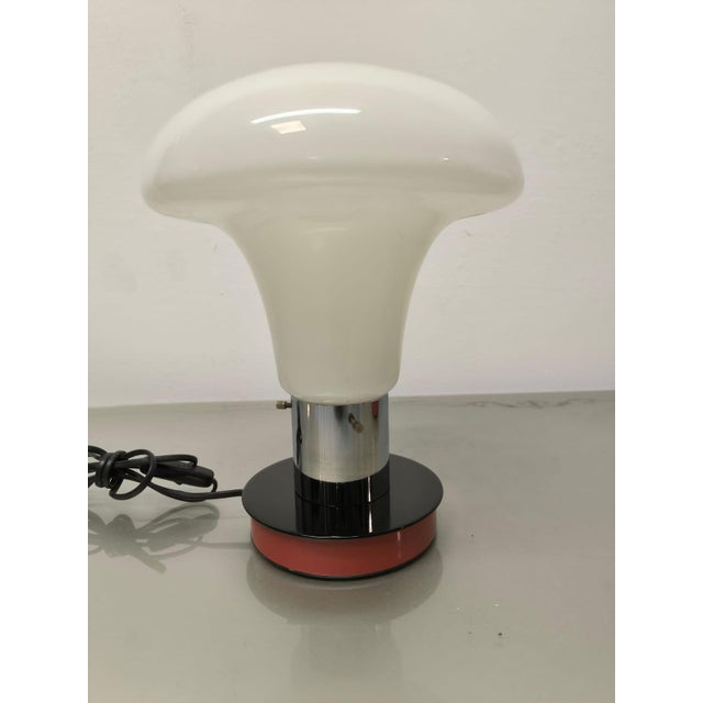1970s Space Age White Glass Table Lamp, 1970s For Sale - Image 5 of 12