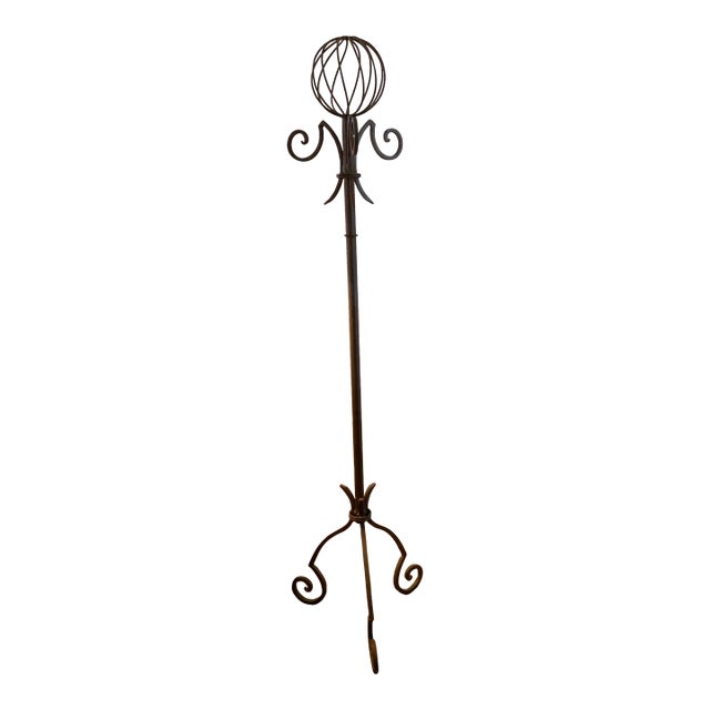 Late 20th Century Vintage Wrought Iron Coat Rack For Sale