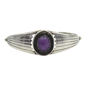 Late 20th Century Native American Sugilite Sterling Silver Cuff Bracelet