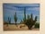 Large Desert Landscape Painting by Becrio, 1990 – Monumental Cactus Scene, 40” X 30” For Sale - Image 11 of 12