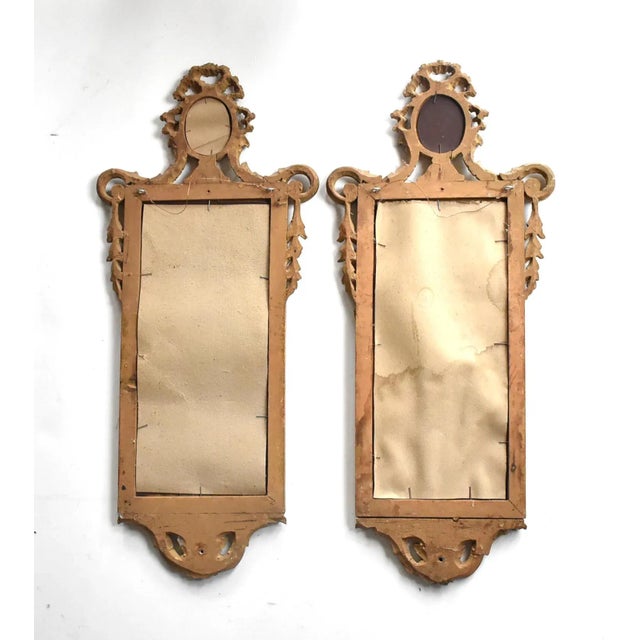 Pair of Antique 18th-Century Italian Neoclassical Giltwood Mirrors For Sale - Image 11 of 13