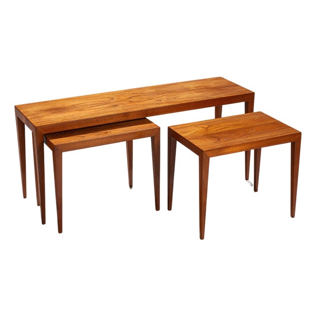 Nesting Tables in Teak attributed to Severin Hansen for Haslev, Denmark, 1960, Set of 3 For Sale