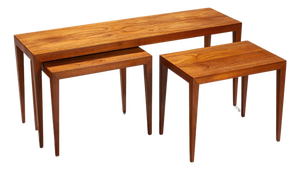 Nesting Tables in Teak attributed to Severin Hansen for Haslev, Denmark, 1960, Set of 3