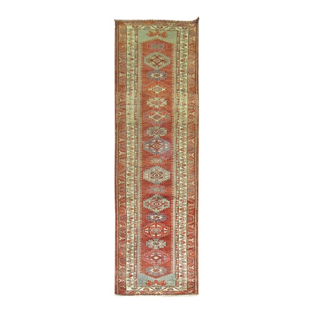 Vintage Geometric Turkish Kurd Runner - 3' x 11'5" For Sale