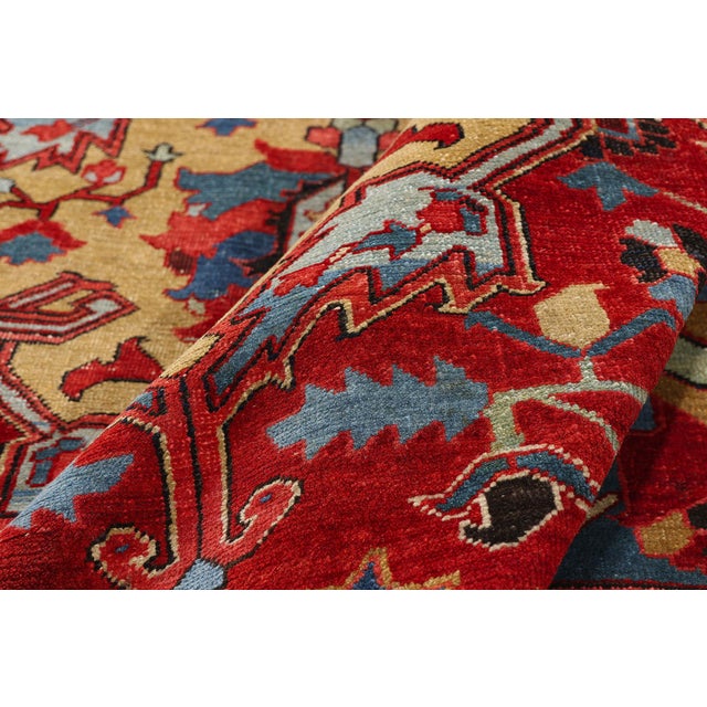 Antique Persian Serapi Rug, 10'05 X 13'04 For Sale In Dallas - Image 6 of 10