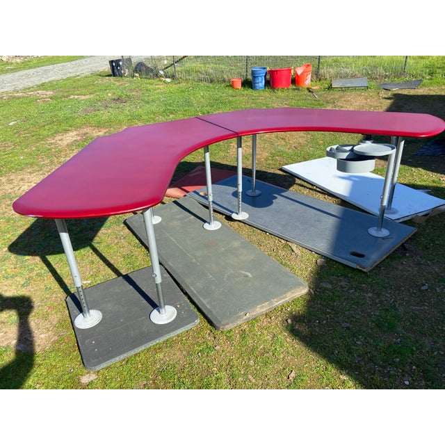 Wood Vintage Herman Miller Office Boomerang Office Desk For Sale - Image 7 of 12