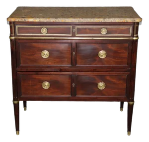 19th Century French Louis XVI Style Marble Top Commode by Maison Carlihian