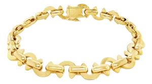 Mid 20th Century Chanel 18k Yellow Gold Bracelet Iconic C Logo Links 7"