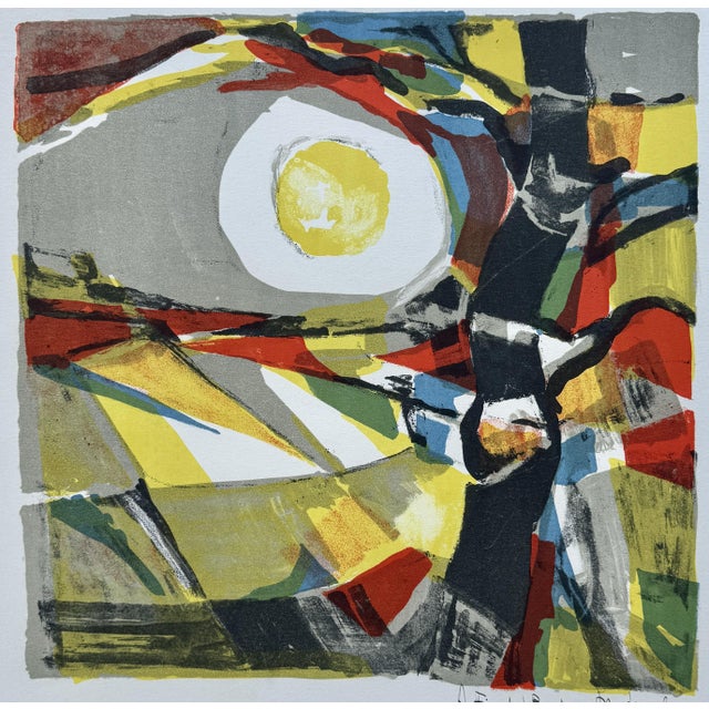 Mid-Century Modern Lithograph Abstract Composition Poster attributed to Marcel Mouly, 1961 For Sale - Image 3 of 7