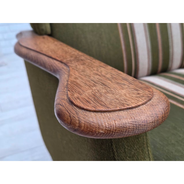 1960s Danish Oak and Wool 3-Seater Sofa, 1970s For Sale - Image 5 of 18