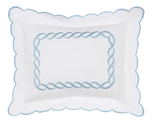 Scalloped Chain Boudoir Sham in Light Blue