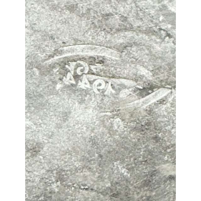 Vintage Italian Pewter Charger Plate- A Pair For Sale In New Orleans - Image 6 of 6