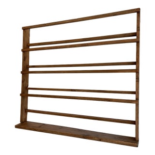 Vintage Mid 19th Century French Country Wall Plate Rack For Sale