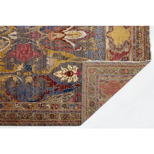 Transform your space with this Modern Bidjar Style Wool Rug, blending classic Persian motifs and contemporary design....