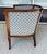 Early 20th Century Inlaid Barrel Back Chair With Scalloped Blue Upholstery For Sale - Image 4 of 14