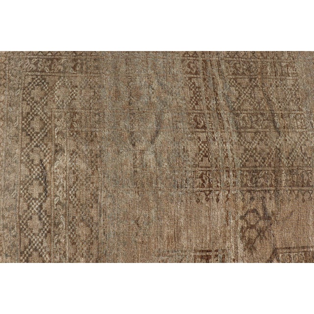 All-Over Gul Design Turkmen Vintage Ersari Rug in Soft Brown and Taupe For Sale - Image 11 of 11