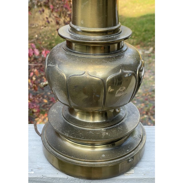 Vintage Mid-Century Modern Stiffel 'Lotus' Banquet Table Lamp Brass Lighting For Sale - Image 18 of 18