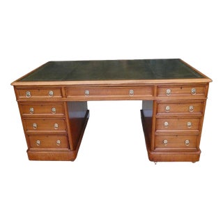 Large Antique Faded Mahogany Desk from Howard & Sons, 1860 For Sale