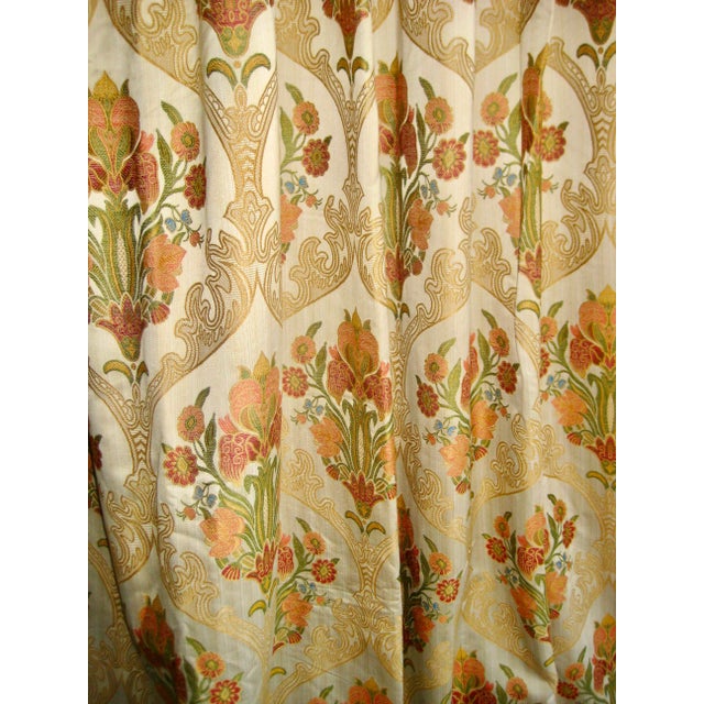 Art Nouveau Pair of Vintage Curtains Art Nouveau Style For Sale - Image 3 of 15