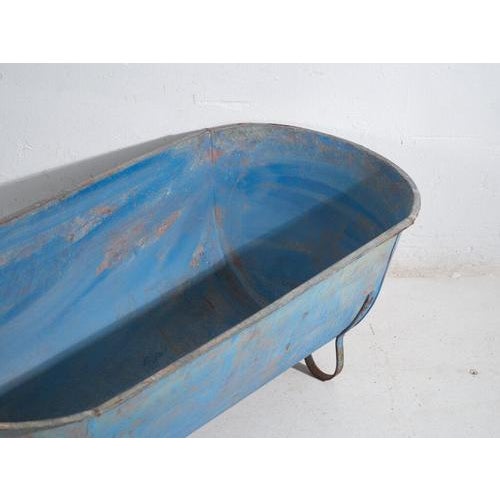 Bliue Galvanized Zinc Bathtub For Sale - Image 3 of 8