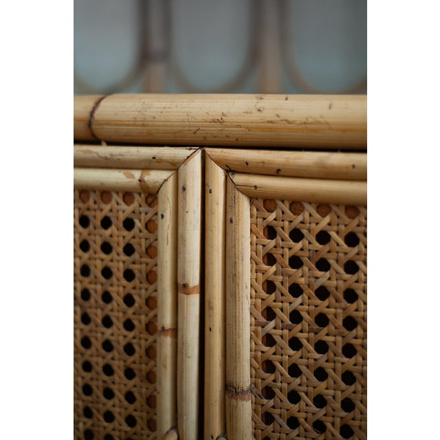 Small Bamboo and Vienna Straw Cabinet, 1970s For Sale - Image 6 of 8