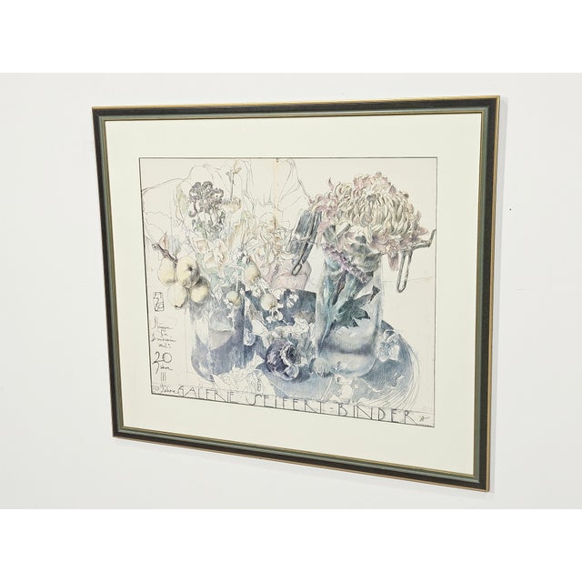 Horst Janssen, Print Flowers for the Binder Because\., 1980, Lithograph For Sale - Image 13 of 17