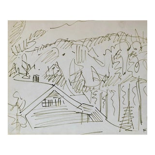 1989 Frank Wallace Elephant Trees Vermont Drawing For Sale