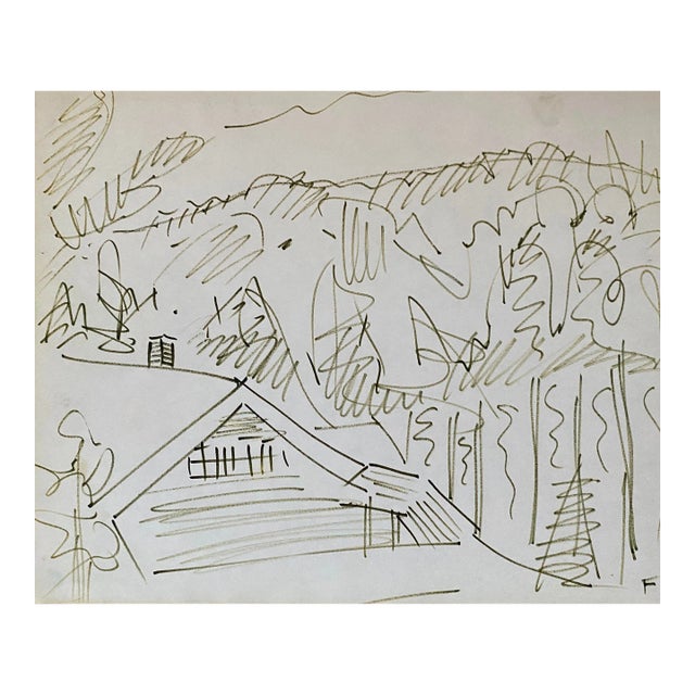 1989 Frank Wallace Elephant Trees Vermont Drawing For Sale