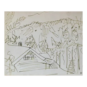 1989 Frank Wallace Elephant Trees Vermont Drawing