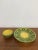 Vintage Mexican Pottery Chip & Dip Serving Set Hand Painted Yellow Green 2Pc For Sale In Philadelphia - Image 6 of 14