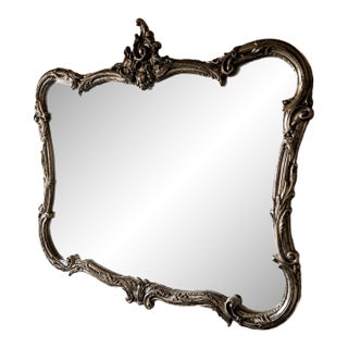 Vintage Hollywood Regency Rococo Style Ornate Wall Mirror For Sale