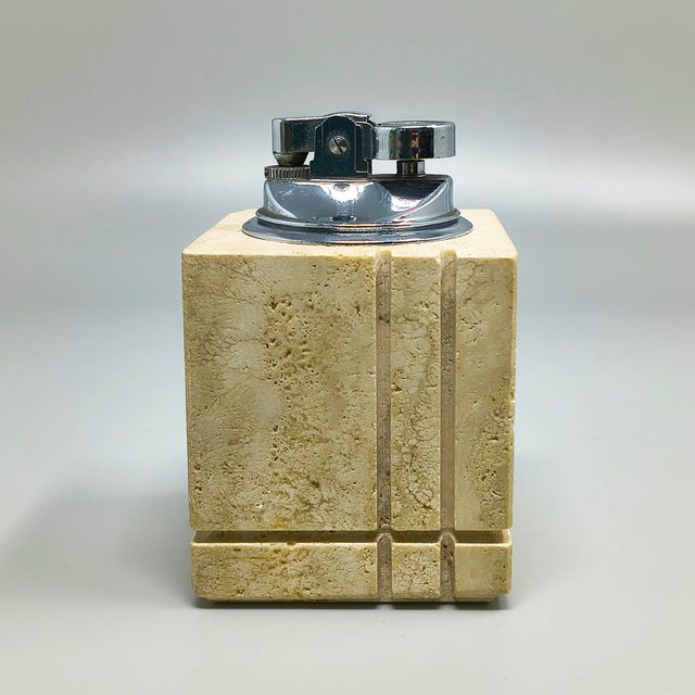 1970s Travertine Smoking Set by Enzo Mari for Fratelli Mannelli, 1970s, Set of 2 For Sale - Image 5 of 11