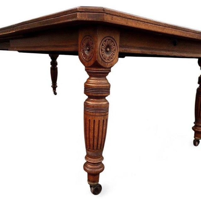 Extending Dining Table & 10 Chairs with 2 Leaves, Set of 11 For Sale - Image 3 of 18