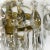 Empire Style Polished Brass 5 Arm Chandelier With Crystals For Sale - Image 4 of 5
